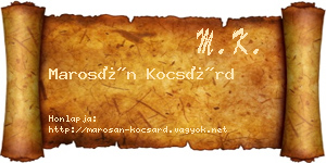 Marosán Kocsárd névjegykártya